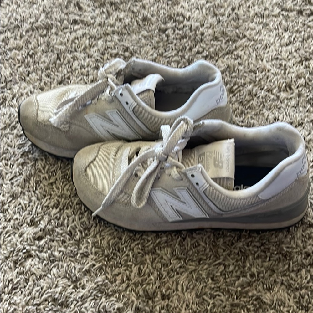 New Balance Athletic Shoes - Gray and White